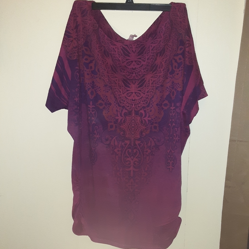 Ruffled sides tunic